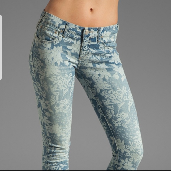 Free People Denim - "Free People" Floral Skinny Jeans